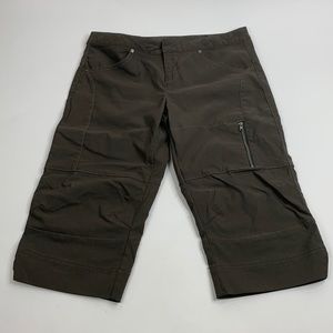Athleta Womens Size 10 Commuter Capri Outdoor Hiking Cargo Pants Zipper Pocket